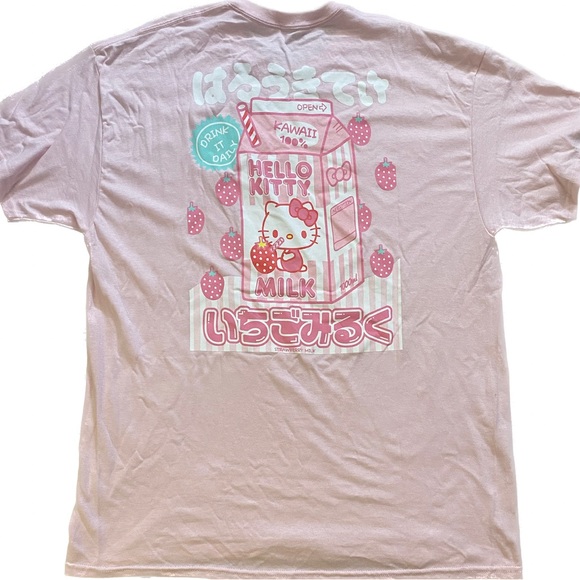- New (XL) Sanrio Hello Kitty Strawberry Milk Pink T-shirt - Picture 1 of 3